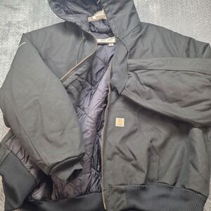 Carhartt J133 Extremes Jacket Men's 4XL Black Hooded Quilted Lined Workwear